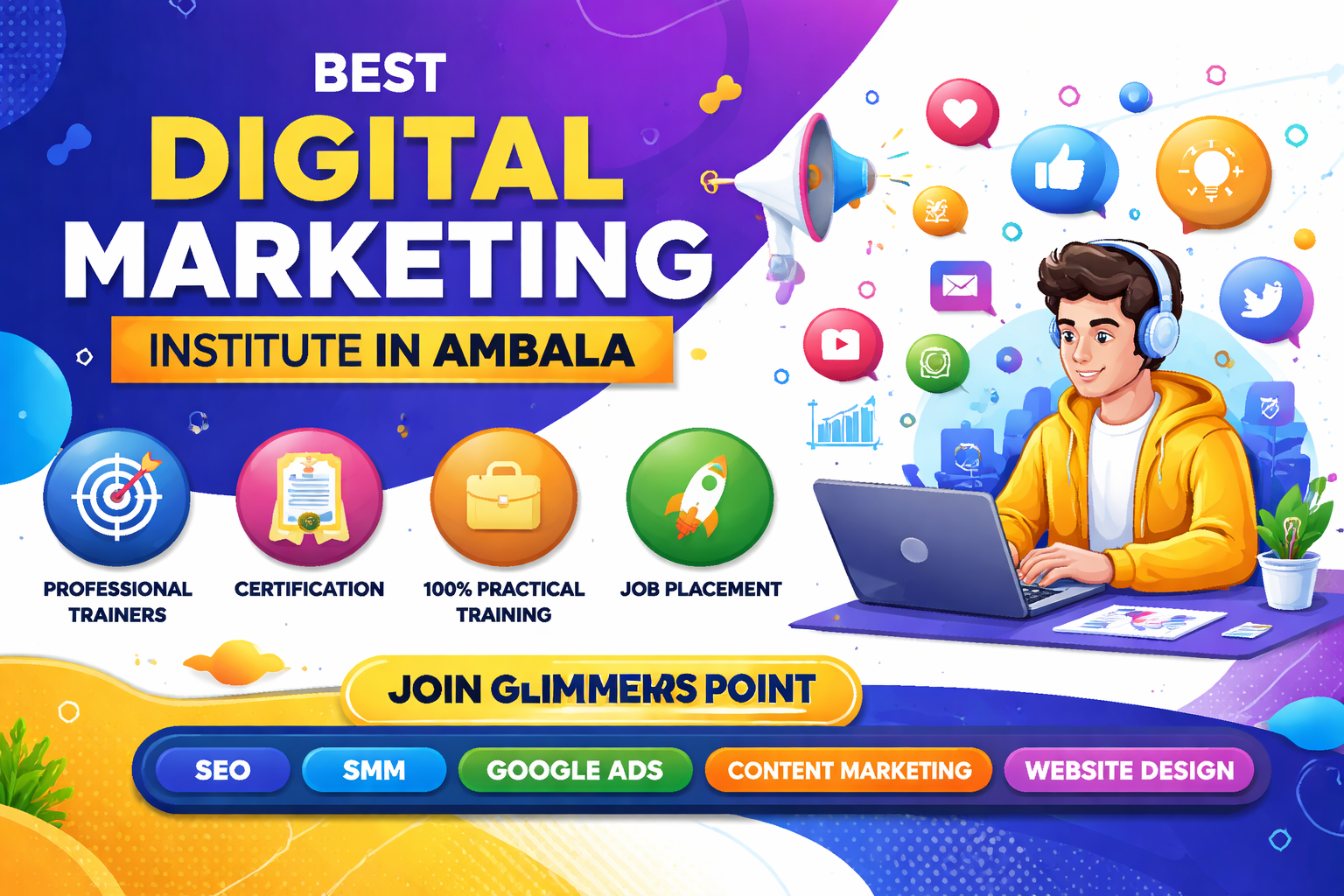 Top Digital Marketing Institute in Ambala with 100% Practical Digital Skills